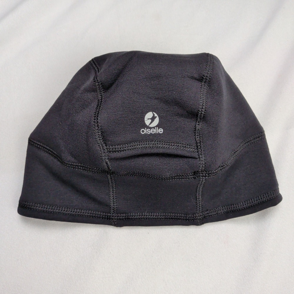 Oiselle Womens Black Fleece Lined Running Beanie Ponytail Port OS Hat